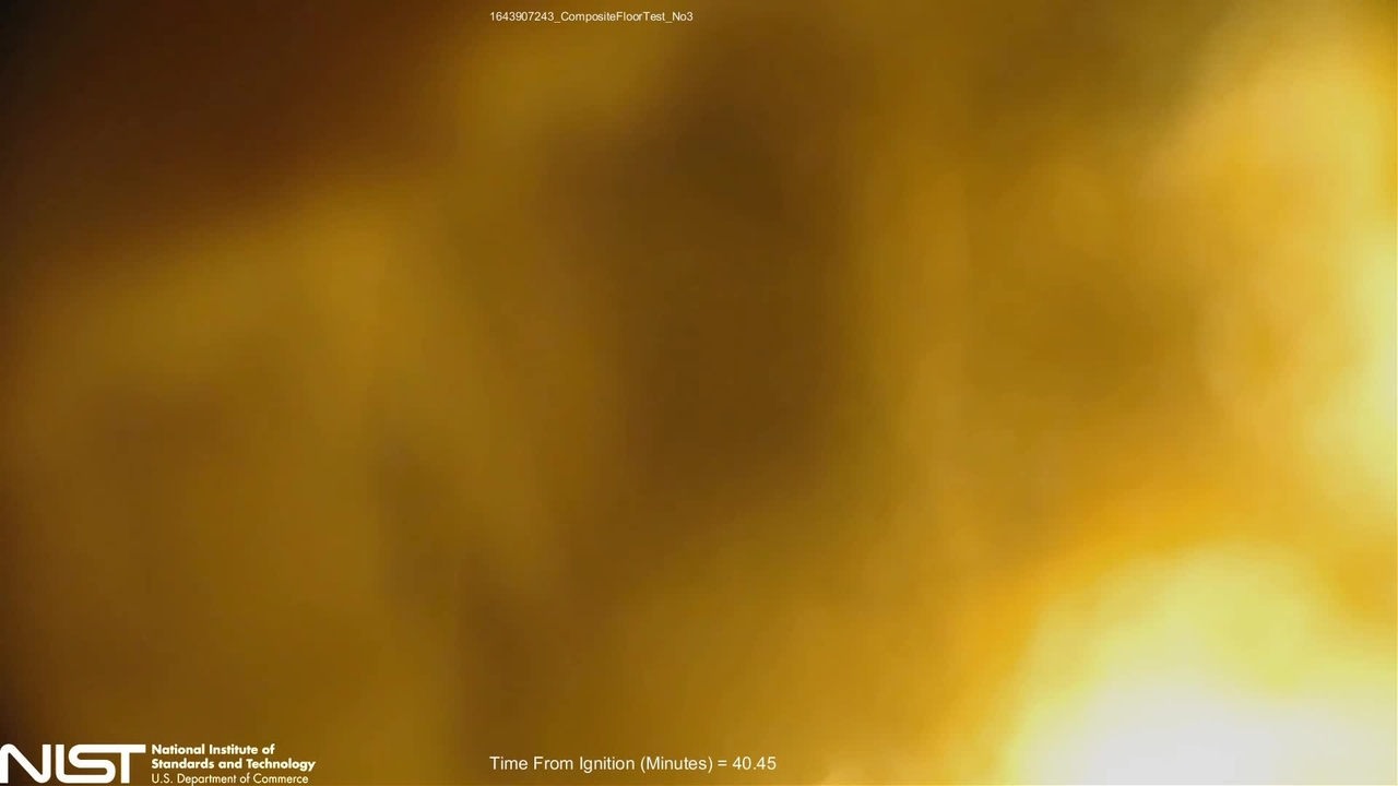 Video 7:  Fire Resilience of a Steel-Concrete Composite Floor System: Full-Scale Experimental Evaluation for Influence of Slab Reinforcement and Unprotected Secondary Beam (Test #3) - Interior Water Camera at East