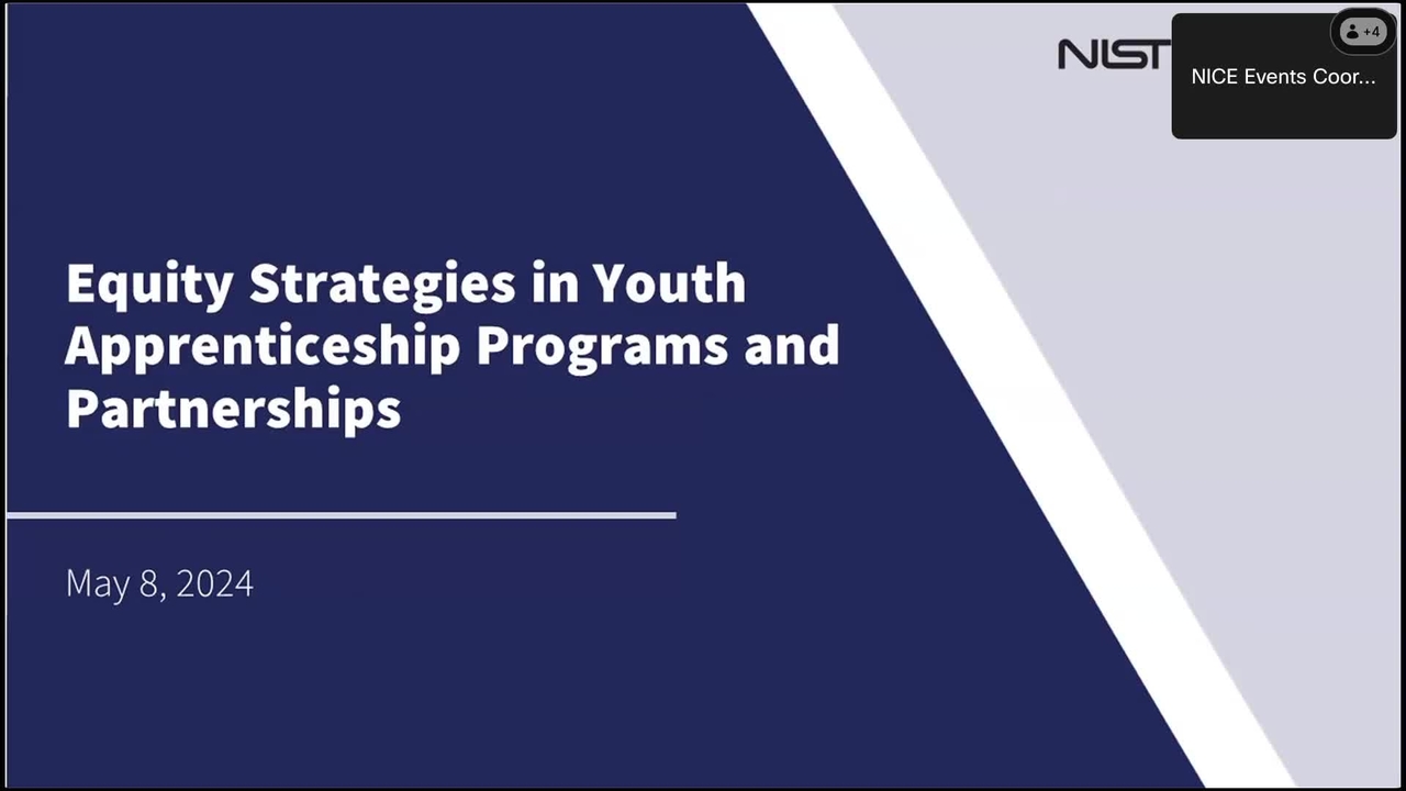 NICE Webinar: Equity Strategies in Youth Apprenticeship Programs and Partnerships