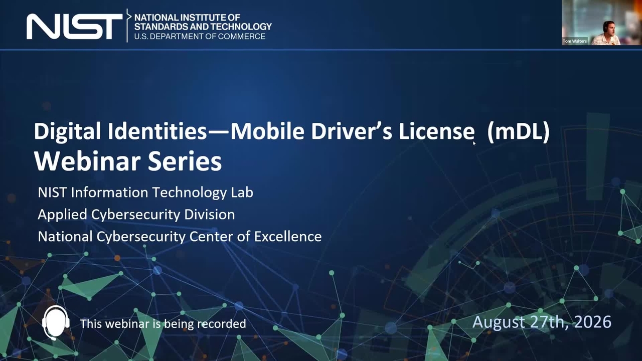NCCoE Mobile Driver's Licenses Use Case #2 Update