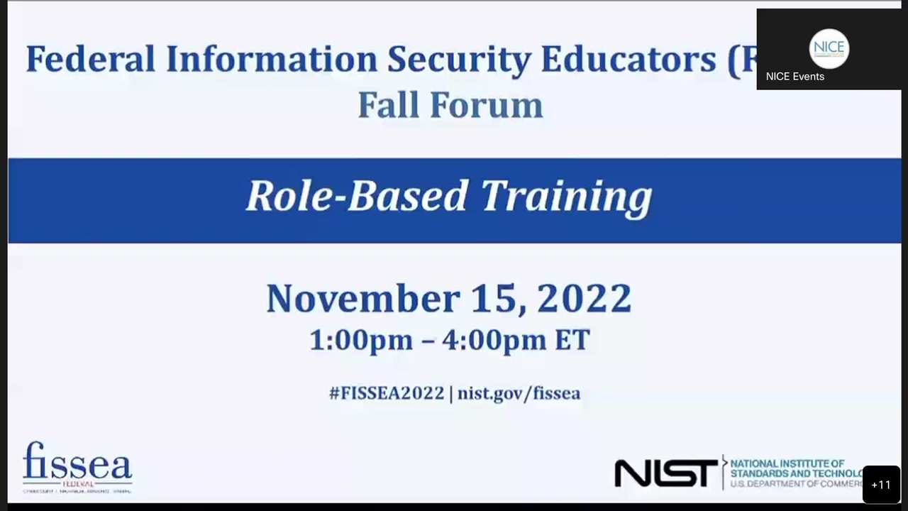 FISSEA Fall Forum: November 15, 2022