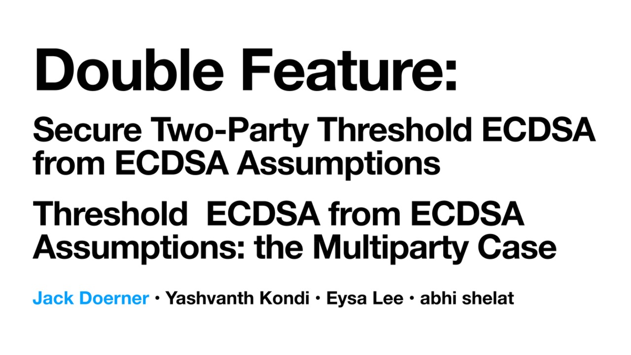 MPTS 2020 Brief 3c2: A Multiparty Computation Approach to Threshold ECDSA
