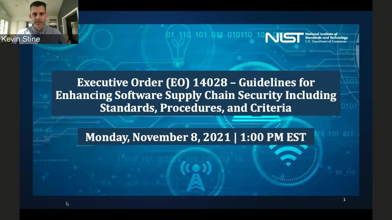 Workshop: Executive Order 14028: Guidelines for Enhancing Software Supply Chain Security - Part 1