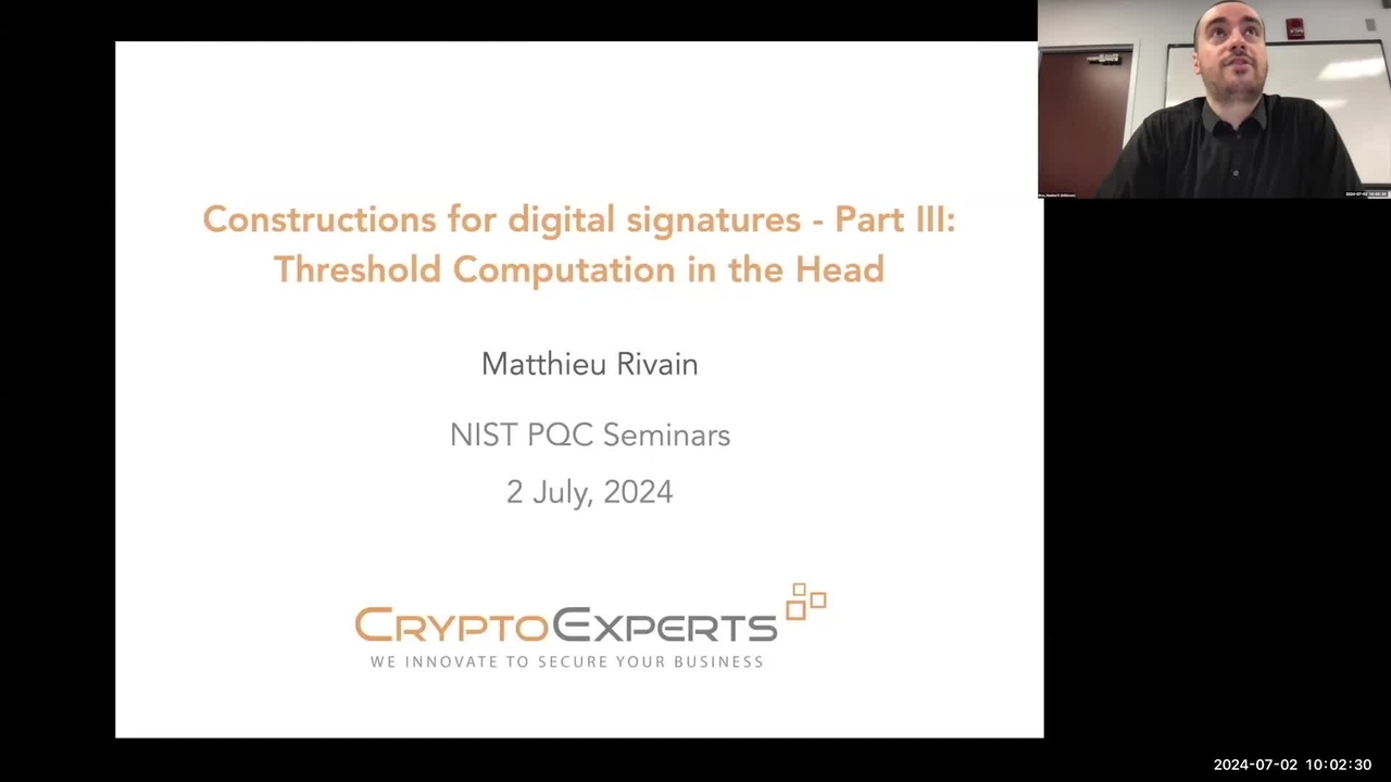 Constructions for digital signatures Part III: Threshold-Computation-in-the-Head