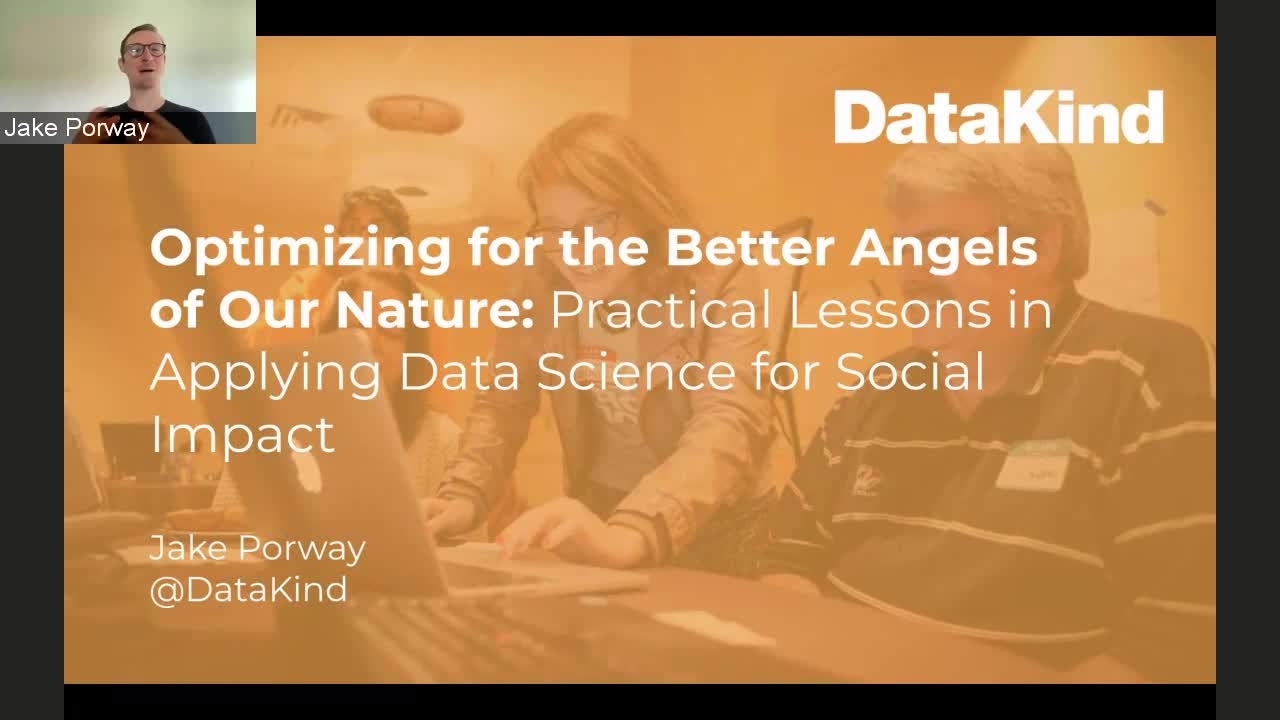 NIST Colloquium Series: (Jake Porway) Optimizing for the Better Angels of Our Nature: Practical Lessons in Applying Data Science for Social Impact