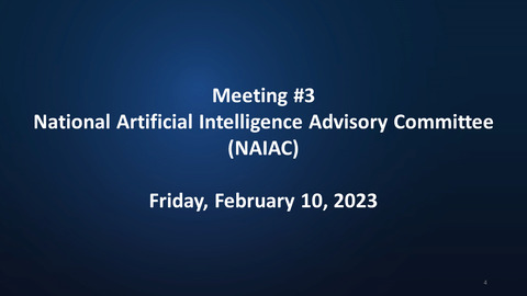 National Artificial Intelligence Advisory Committee Meeting 3 | NIST