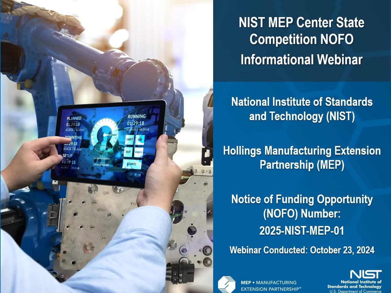 NIST MEP Center State Competition FY2025 NOFO Webinar