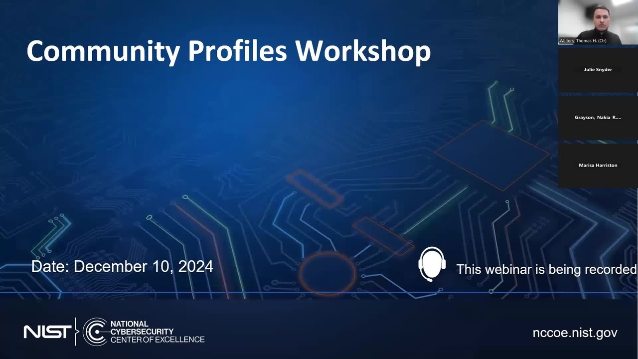 December 2024 NCCoE Community Profiles Workshop