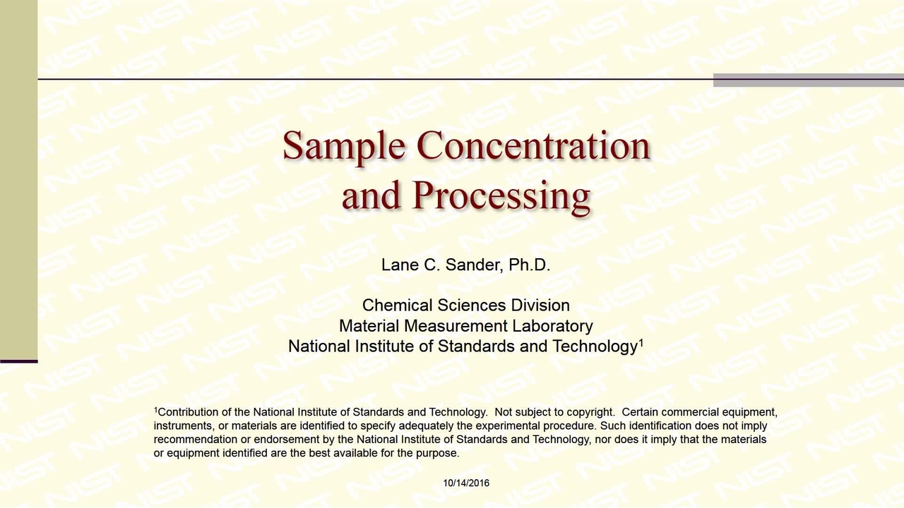 Sample Concentration and Processing