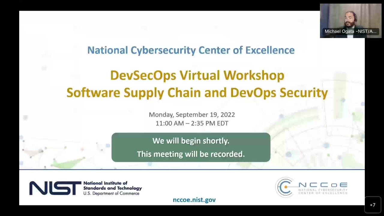 NCCoE DevSecOps Virtual Workshop: Software Supply Chain and DevOps Security