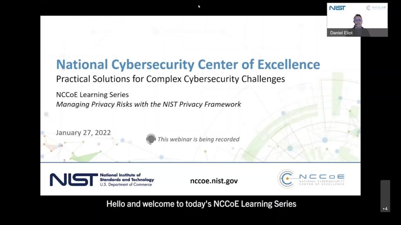 NCCoE Learning Series Fireside Chat: Managing Privacy Risks with the NIST Privacy Framework
