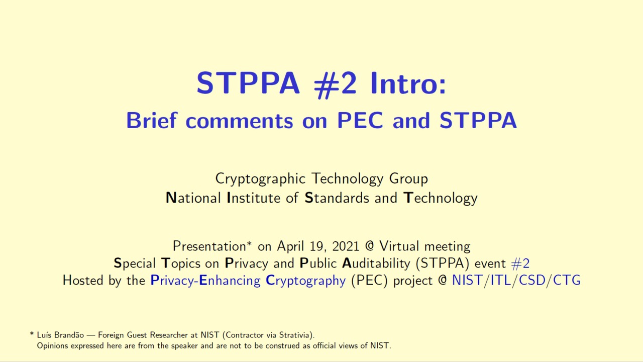 Special Topics on Privacy and Public Auditability — Event 2: Brief comments on PEC and STPPA