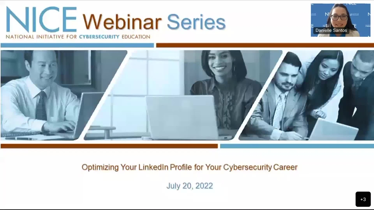NICE Webinar: Optimizing Your LinkedIn Profile for Your Cybersecurity Career