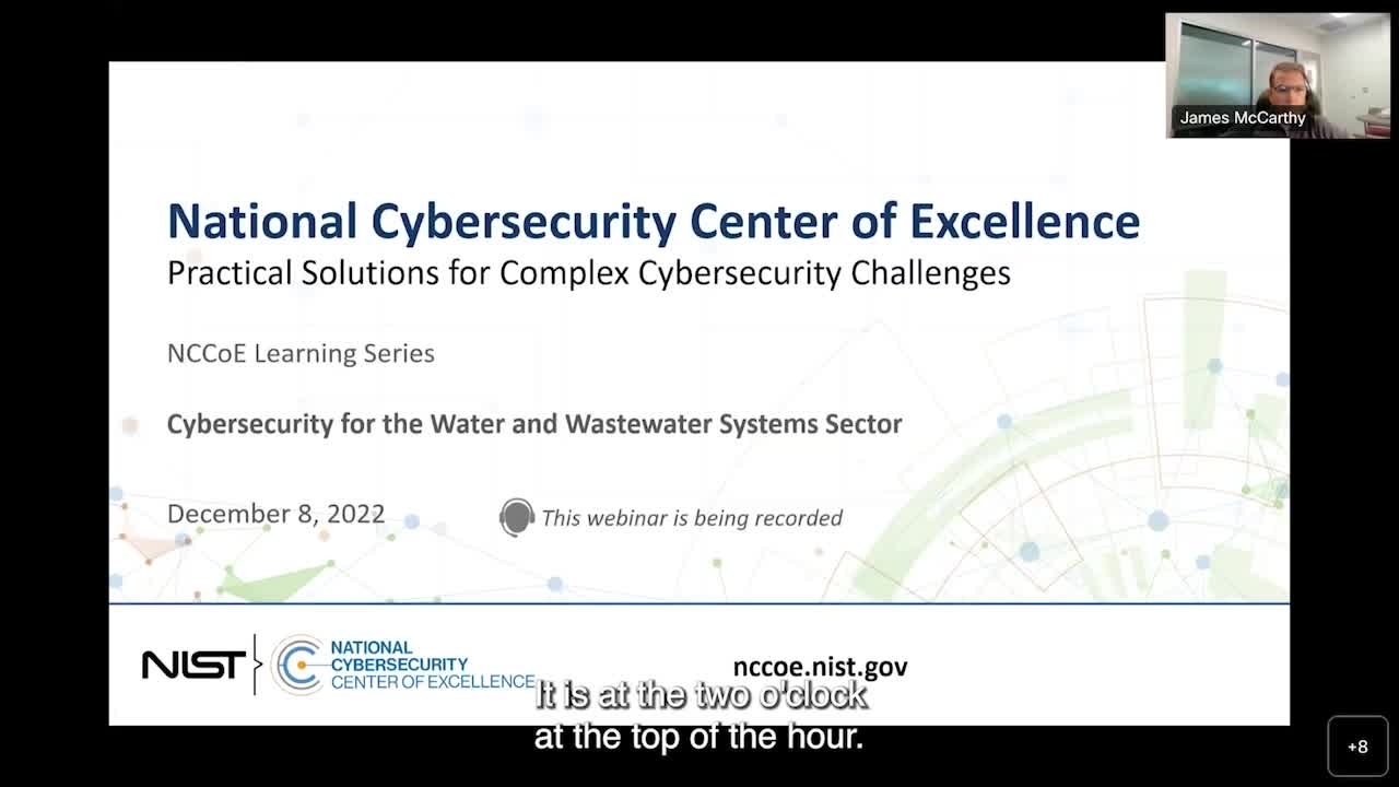 NCCoE Learning Series: Cybersecurity for the Water and Wastewater Systems Sector