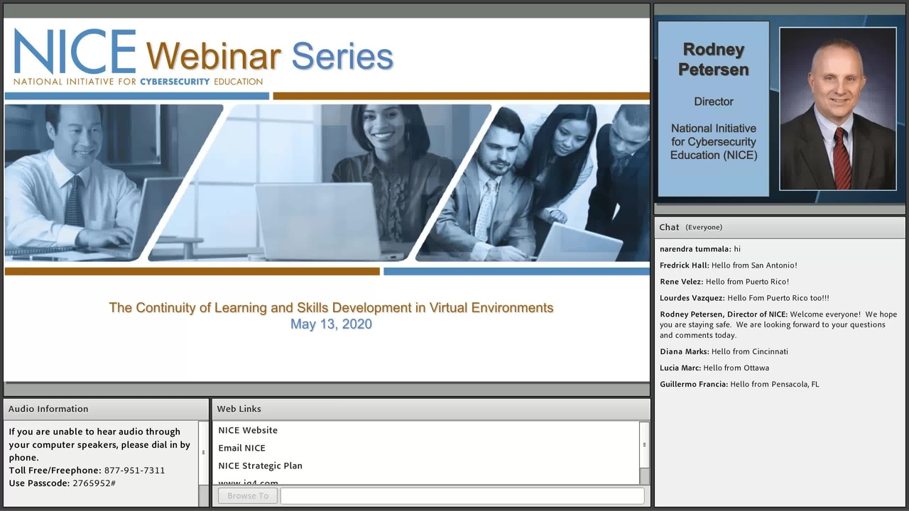 NICE Webinar:  The Continuity of Learning and Skills Development in Virtual Environments
