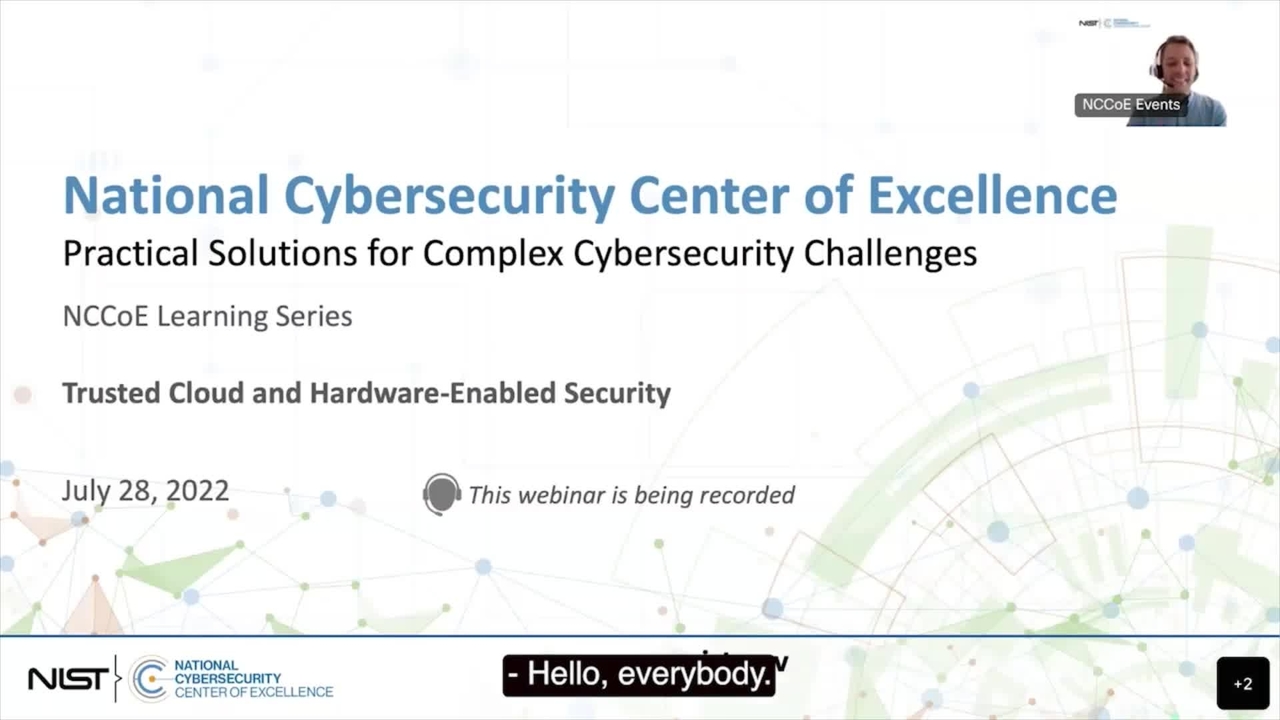 NCCoE Learning Series: Trusted Cloud and Hardware Enabled Security