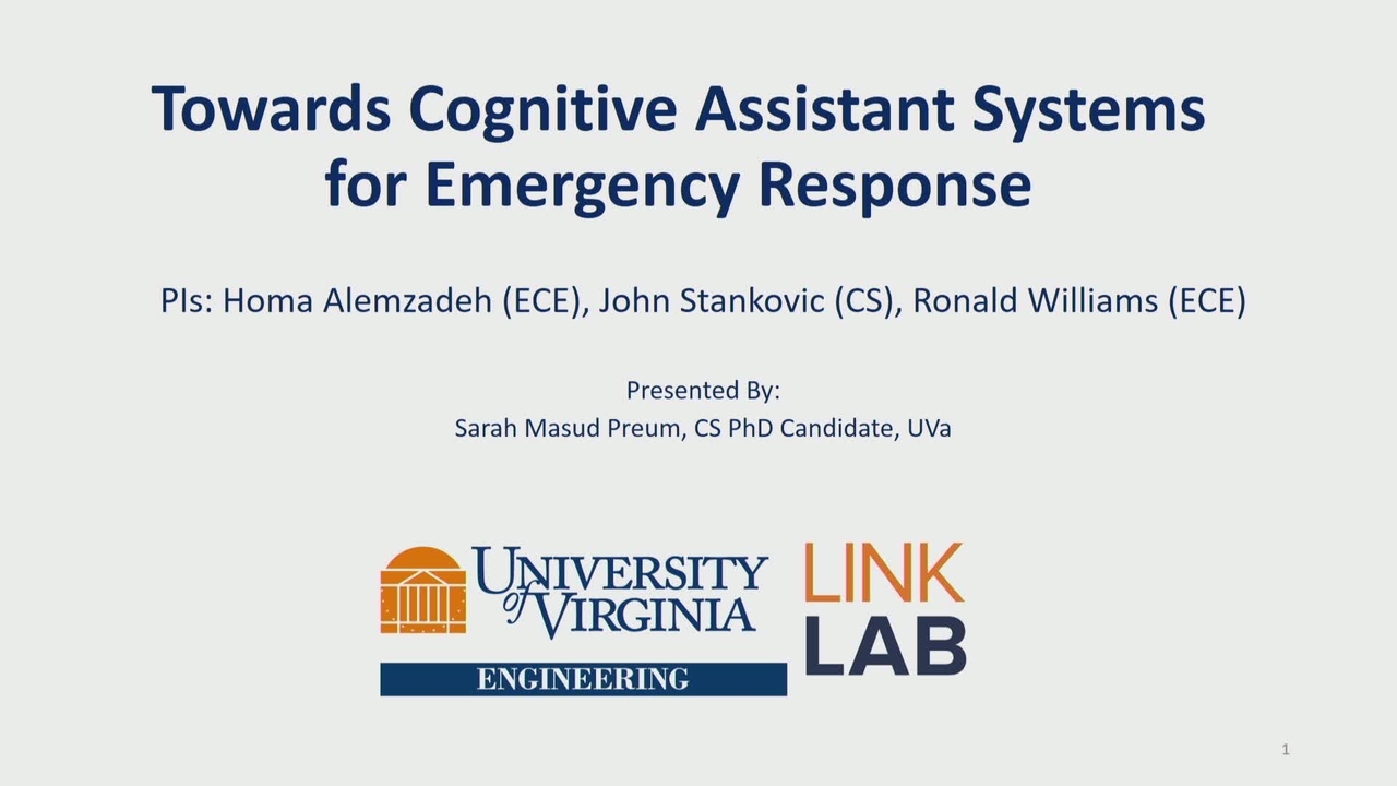 Towards Cognitive Assistant Systems for Emergency Response