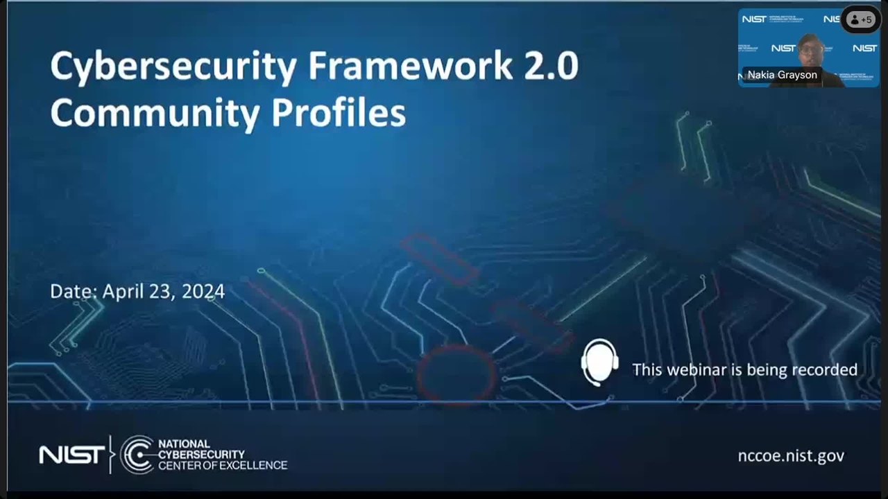 NIST CSF 2.0 - Community Profiles Webinar