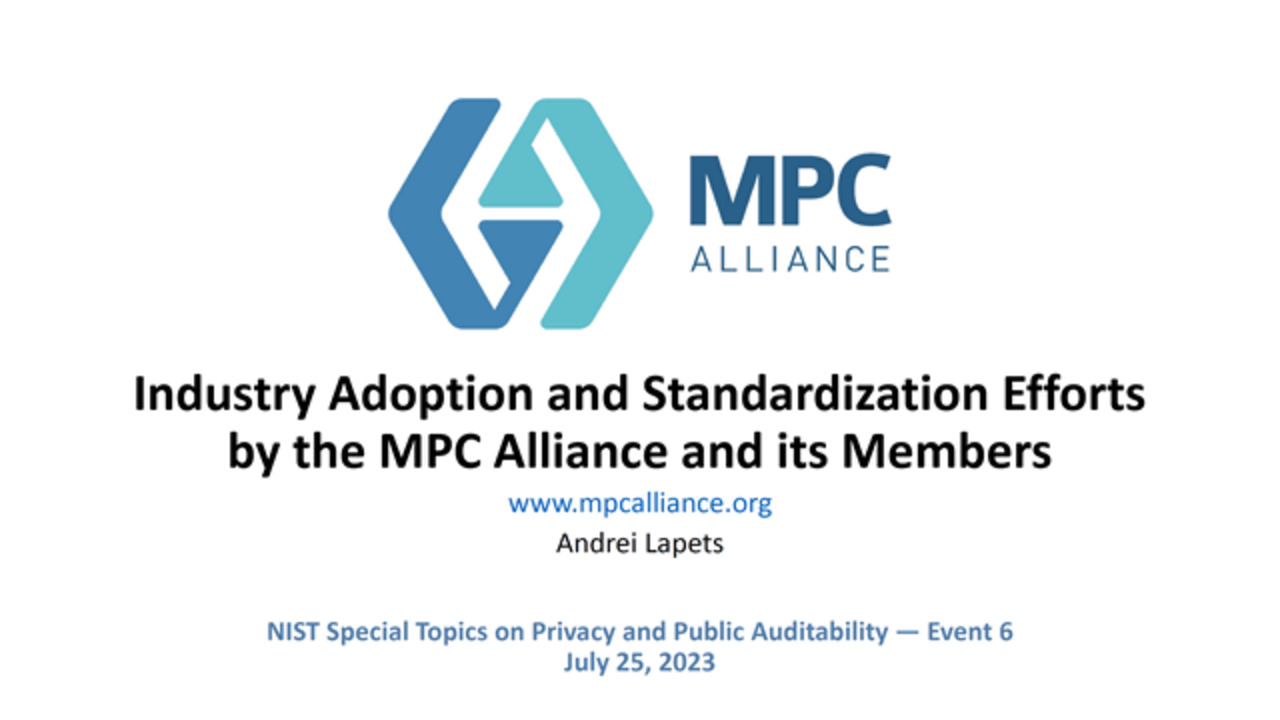 PEC-STPPA6 invited talk: Industry Adoption and Standardization Efforts by the MPC Alliance and its Members