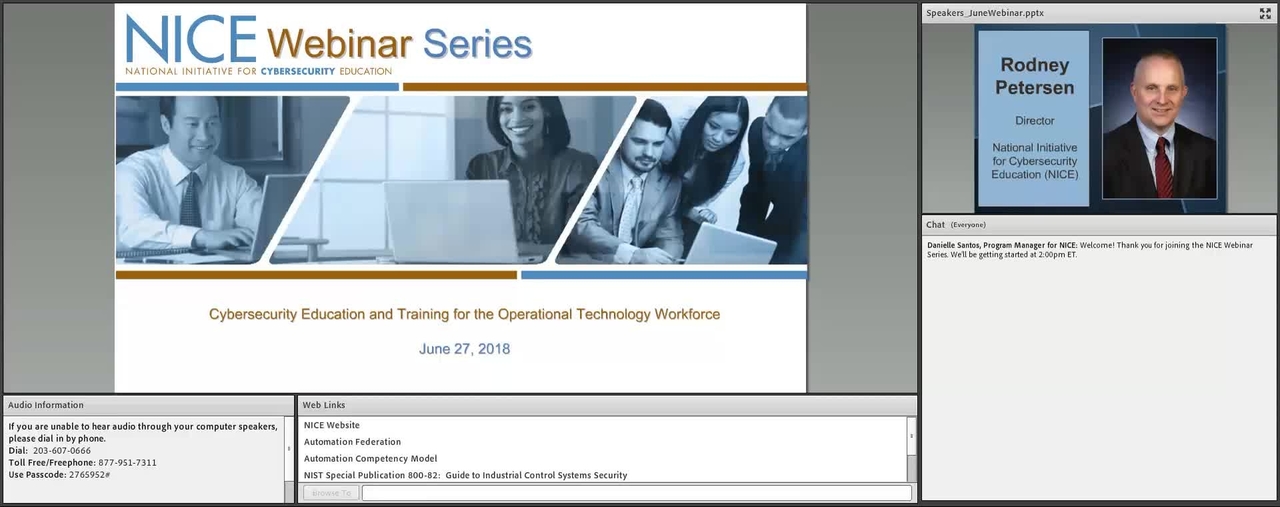 NICE Webinar: Cybersecurity Education and Training for the Operational Technology Workforce