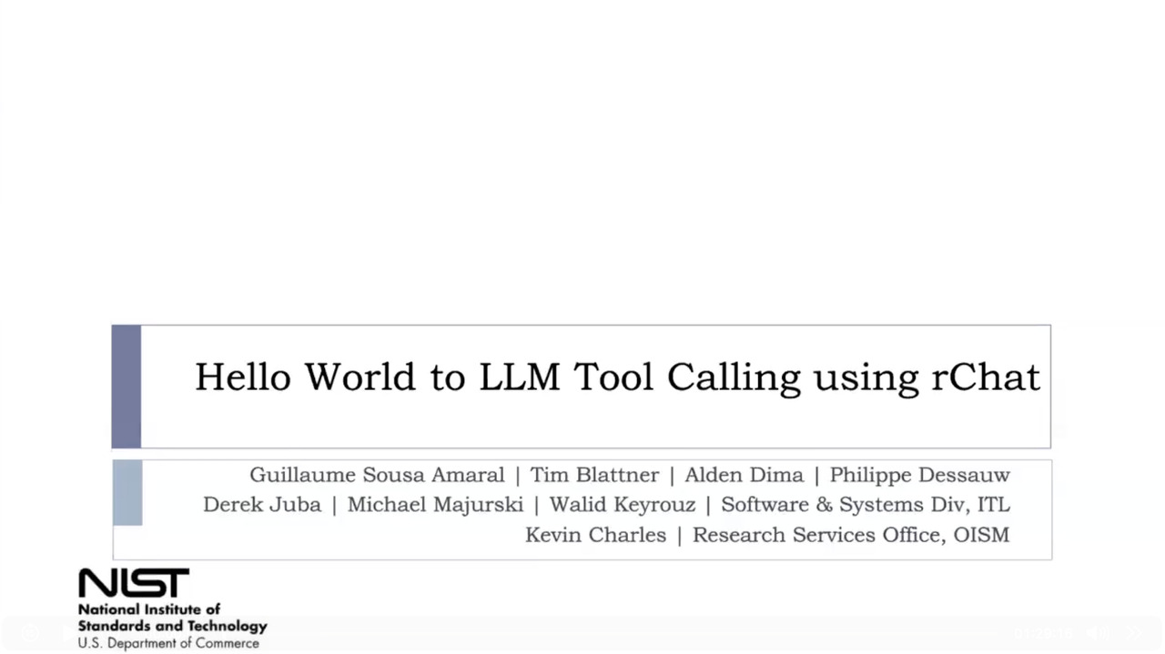 Hello World to LLM Tool Calling using rChat