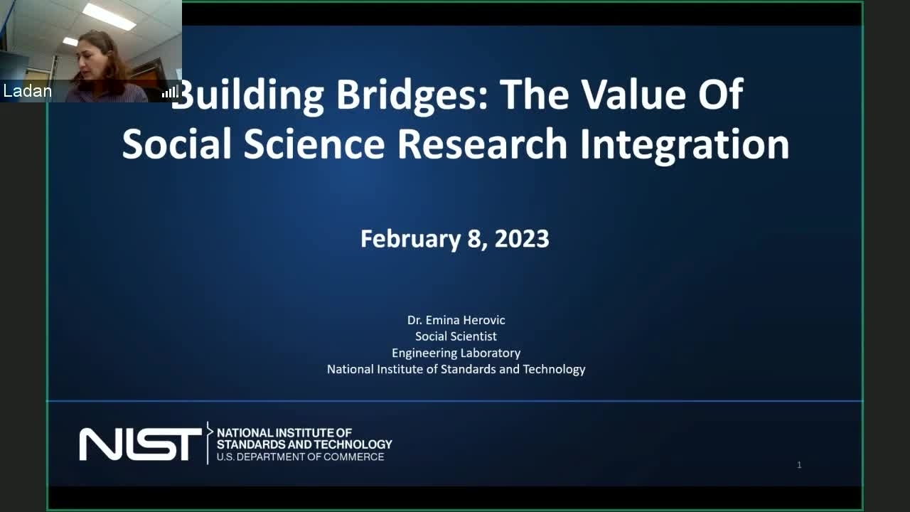 Social Sciences at NIST Emina Herovic Feb 2023