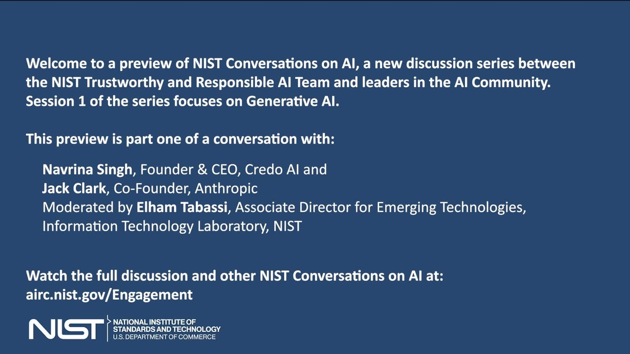 NIST Conversations on AI | Generative AI | Part One (Preview)