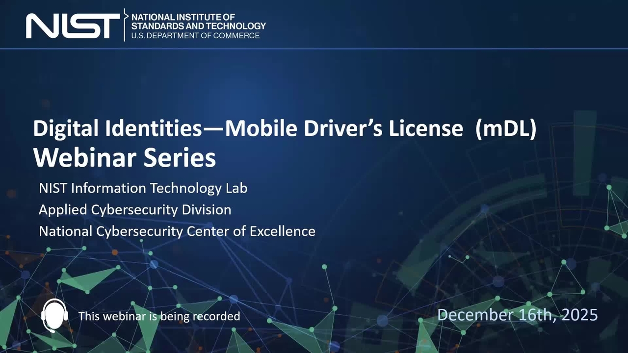 NCCoE mDL Project Update Webinar / Use Case #2 Announcement