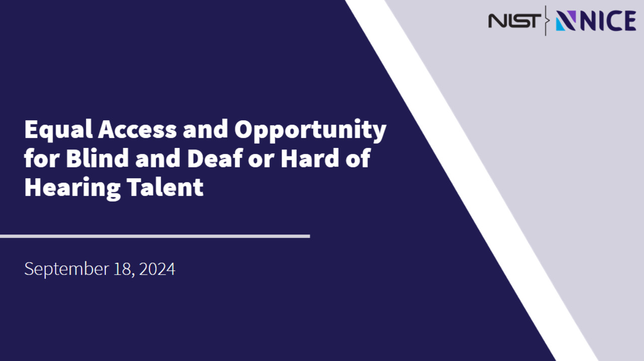 NICE Webinar - Equal Access and Opportunity for Blind and Deaf or Hard of Hearing Talent