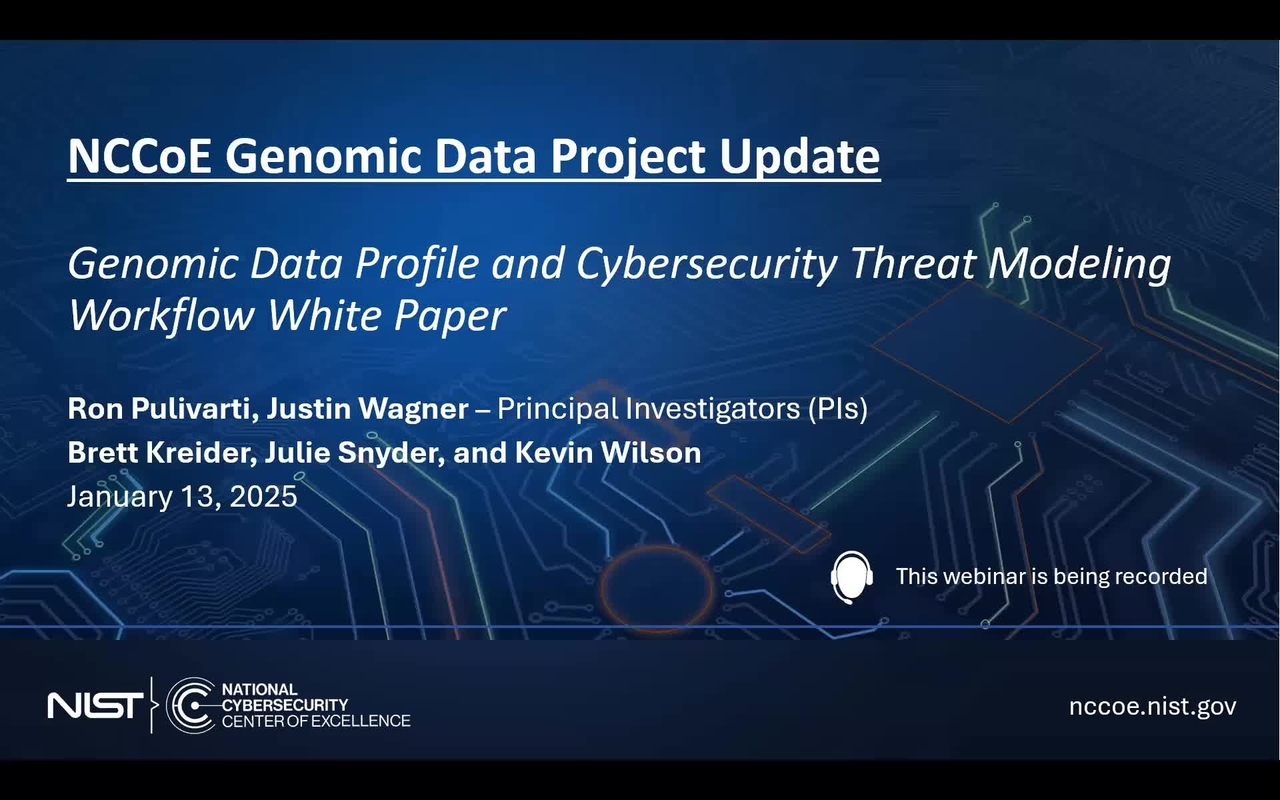 NCCoE Genomic Data Project Update Webinar