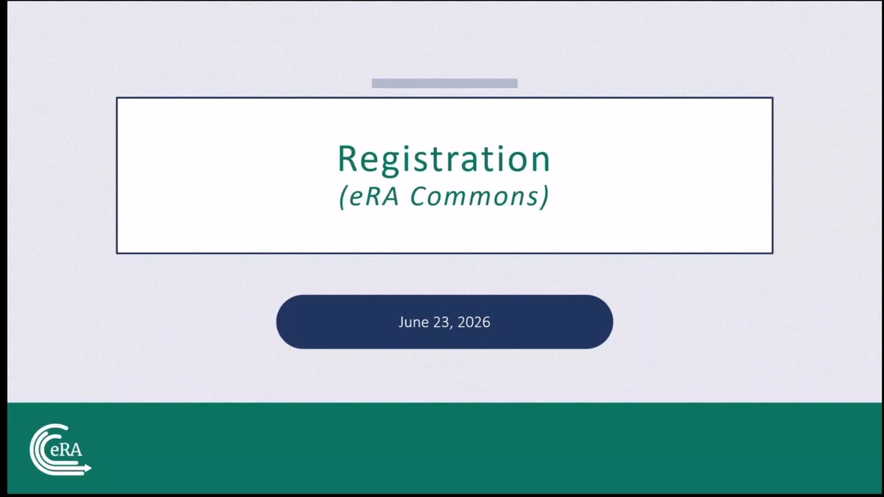 eRA Commons Registration
