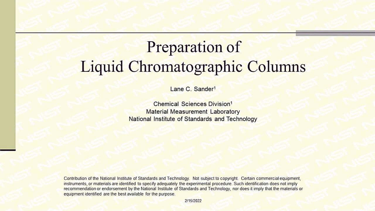 Preparation of Liquid Chromatographic Columns