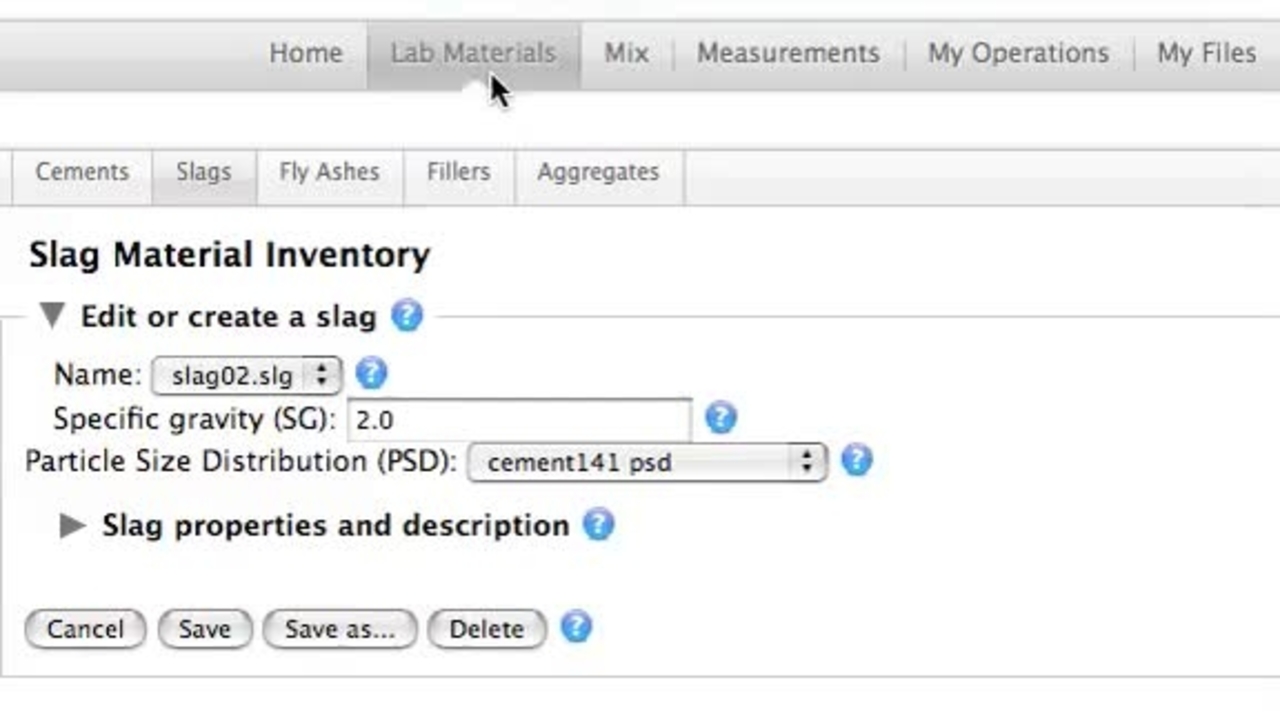 Tutorial 3:  Slag, Fly Ash, and Fillers Inventory