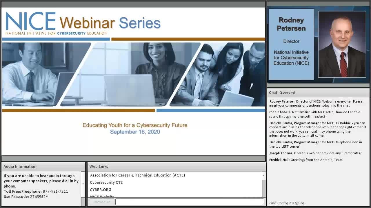 NICE Webinar:  Educating Youth for a Cybersecurity Future