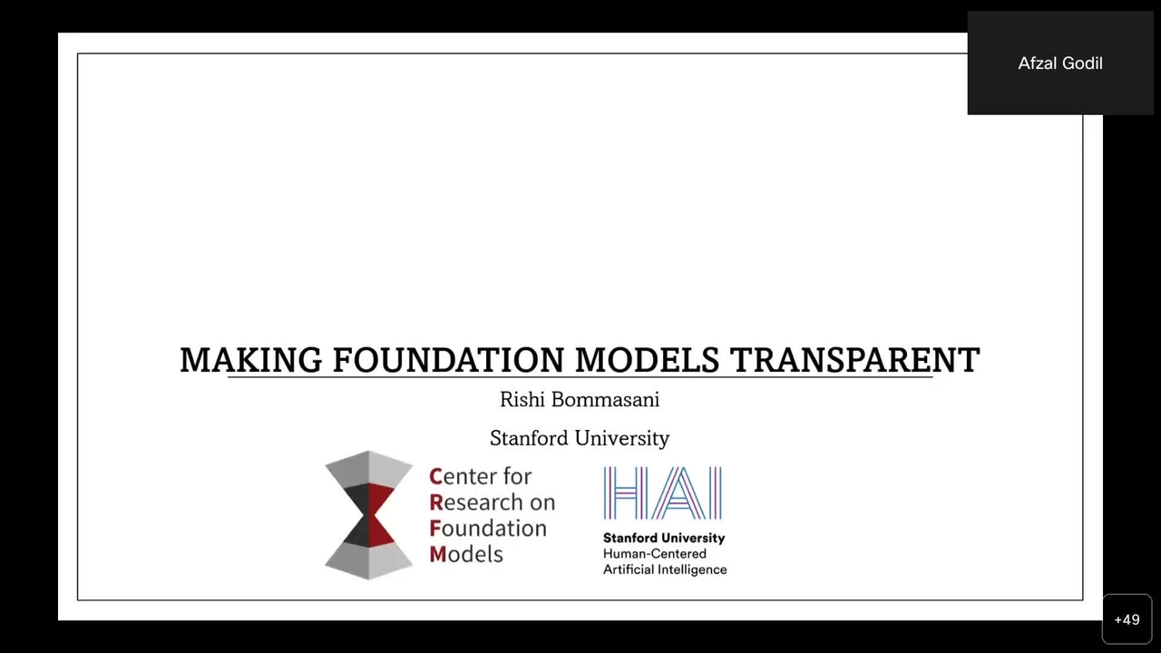AI Metrology Presentation Series - Making Foundation Models Transparent