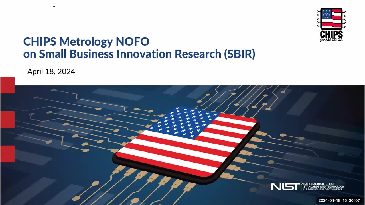 CHIPS Metrology NOFO on Small Business Innovation Research