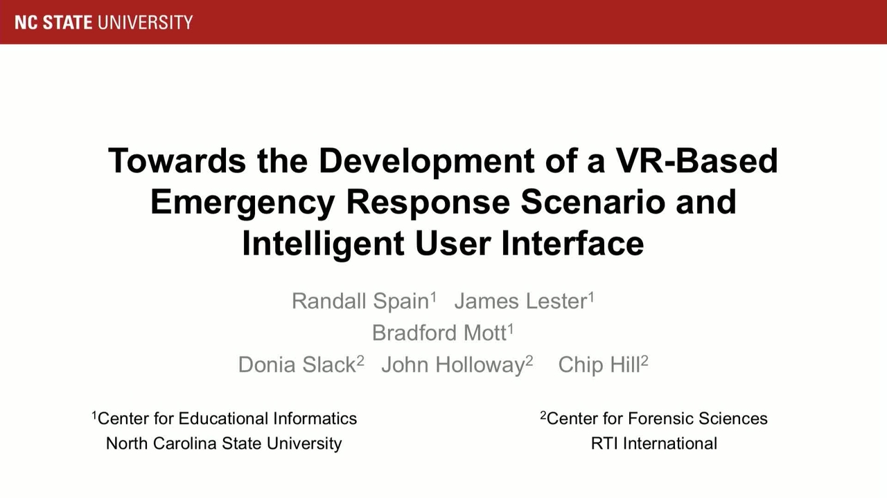 Towards the Development of a VR-Based Emergency Response Scenario and Intelligent UI