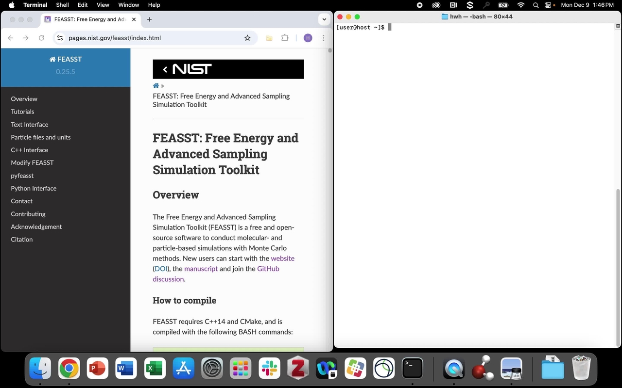 How to Use the FEASST 0.25.5 Monte Carlo Molecular Simulation Software