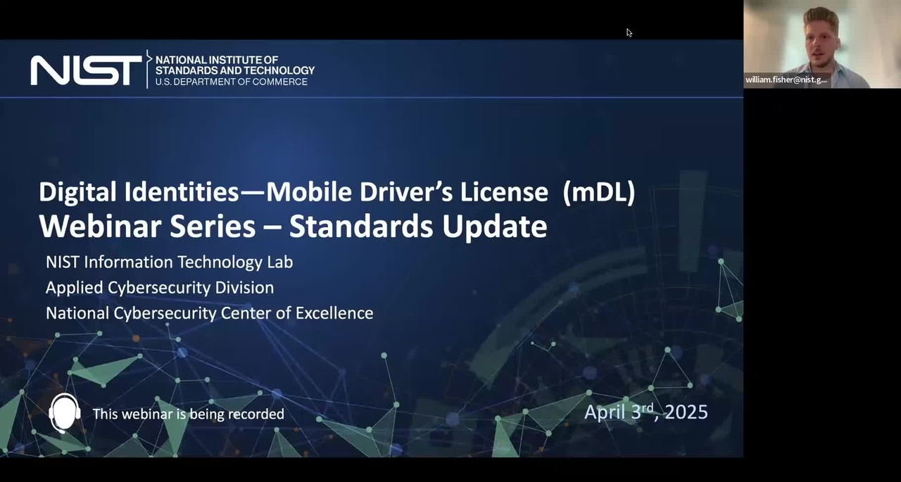 Digital Identities - Mobile Driver's License (mDL) Webinar Series: Standards Update