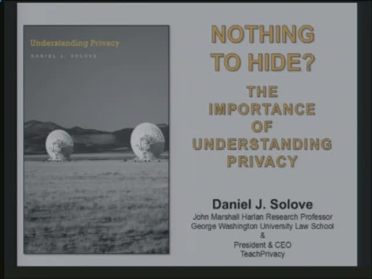 Usablity Privacy Lecture Series - Part 1
