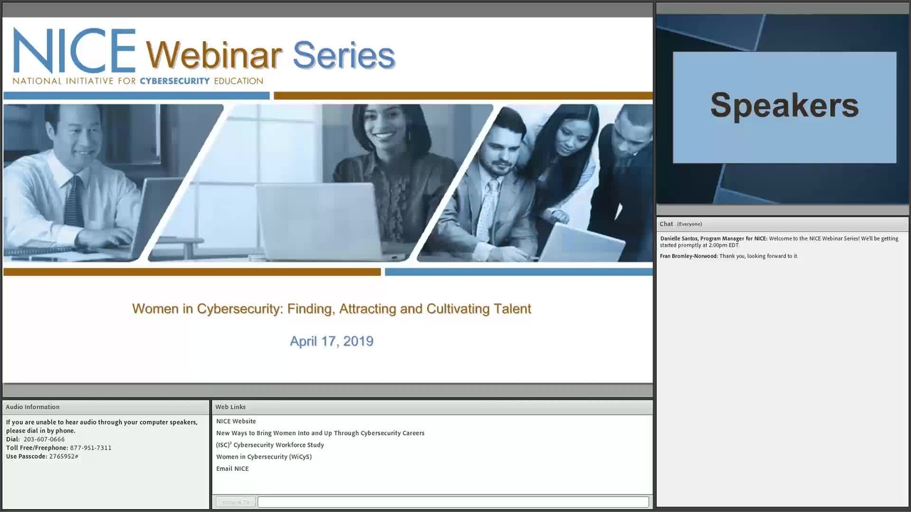 NICE Webinar:  Women in Cybersecurity