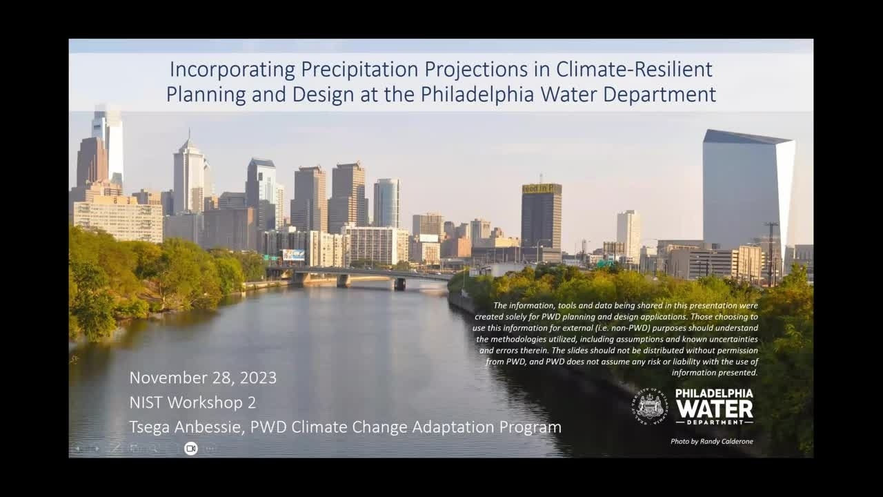 Tsega Anbessie, Philadelphia Water Department (Workshop 2: Rain-Driven and Inland Flooding)