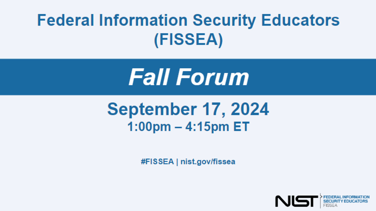 FISSEA Fall Forum: September 17, 2024