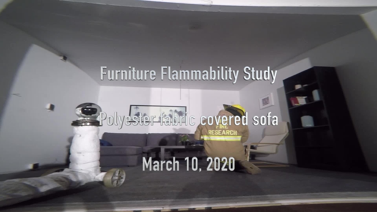 Fire Safety Evaluation of Barrier Fabrics: Polyester fabric covered sofa