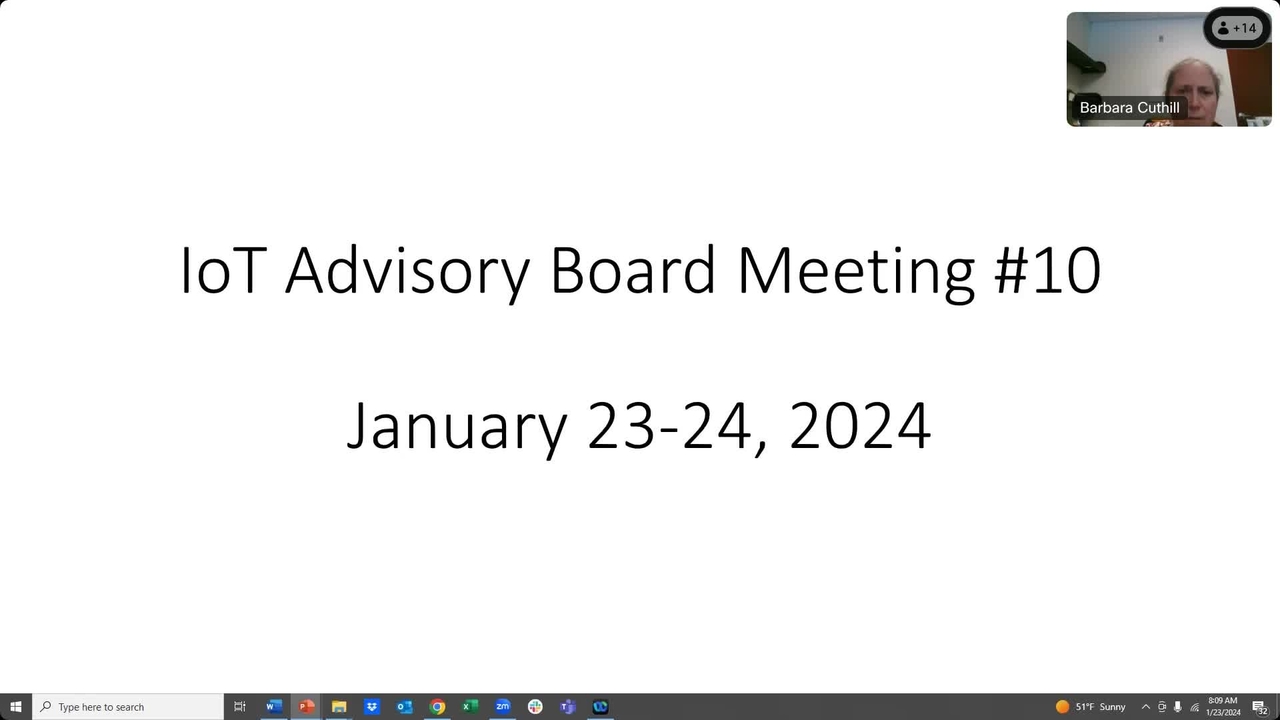 IoT Advisory Board January 2024 Meeting: Day 1