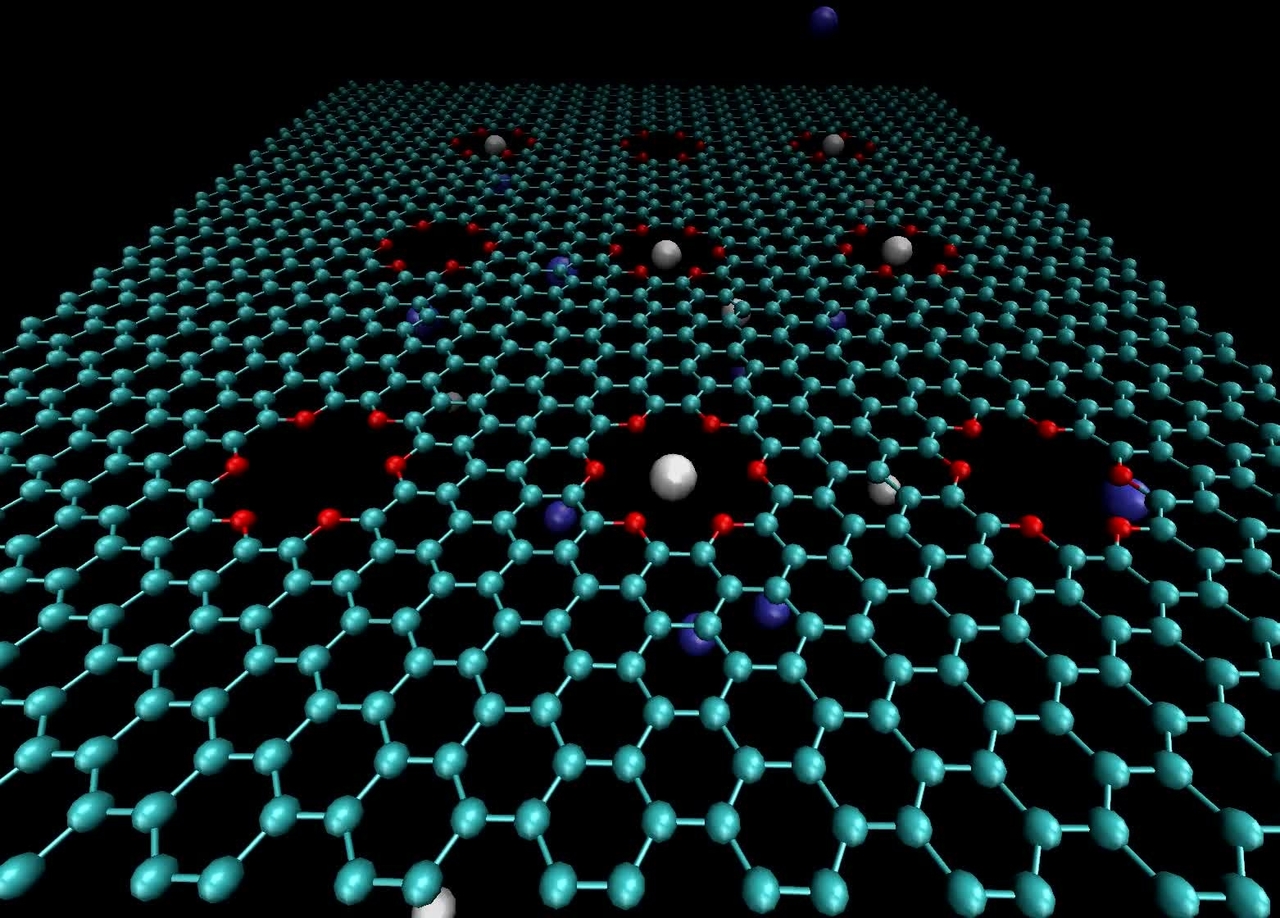 Simulation of ion trapping in graphene