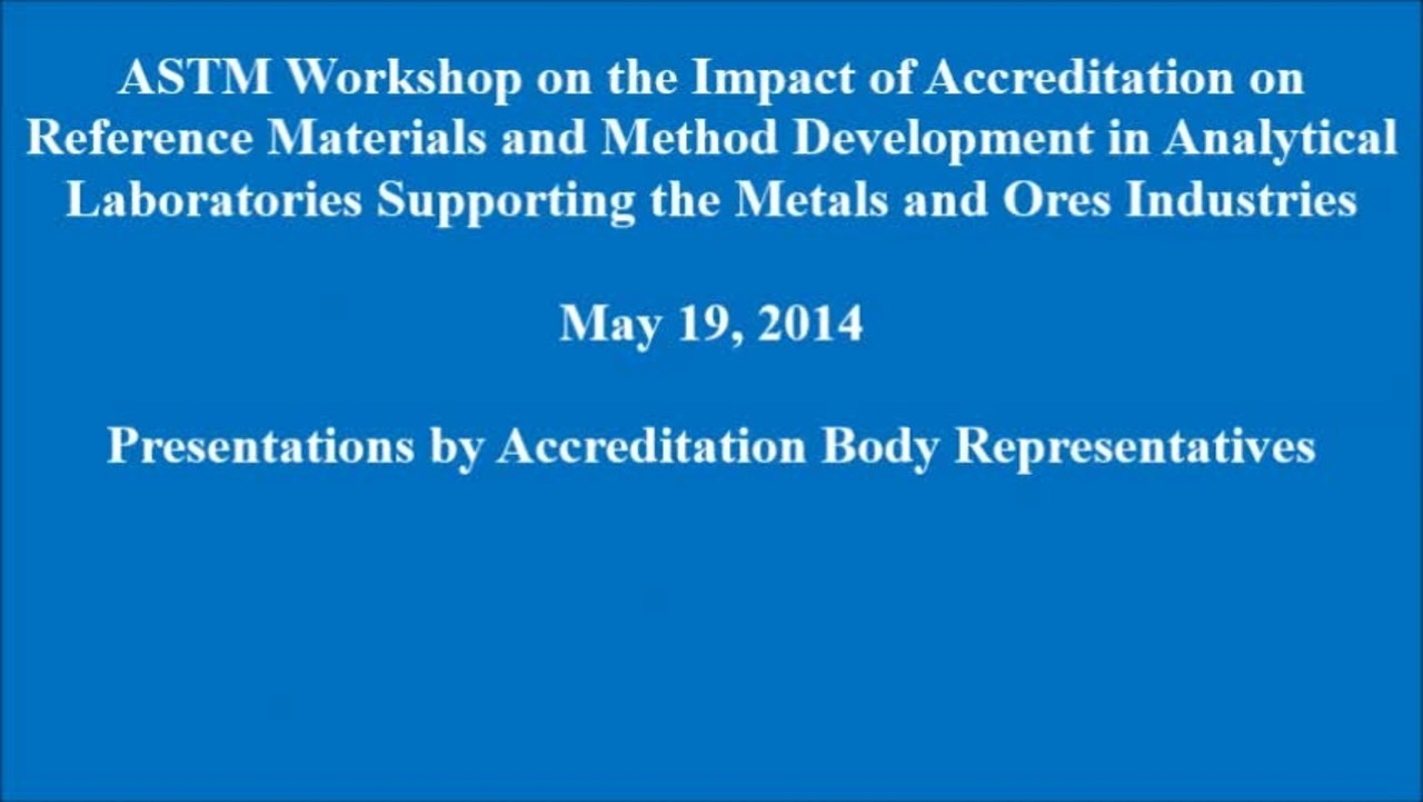 Accreditation Body Presentations