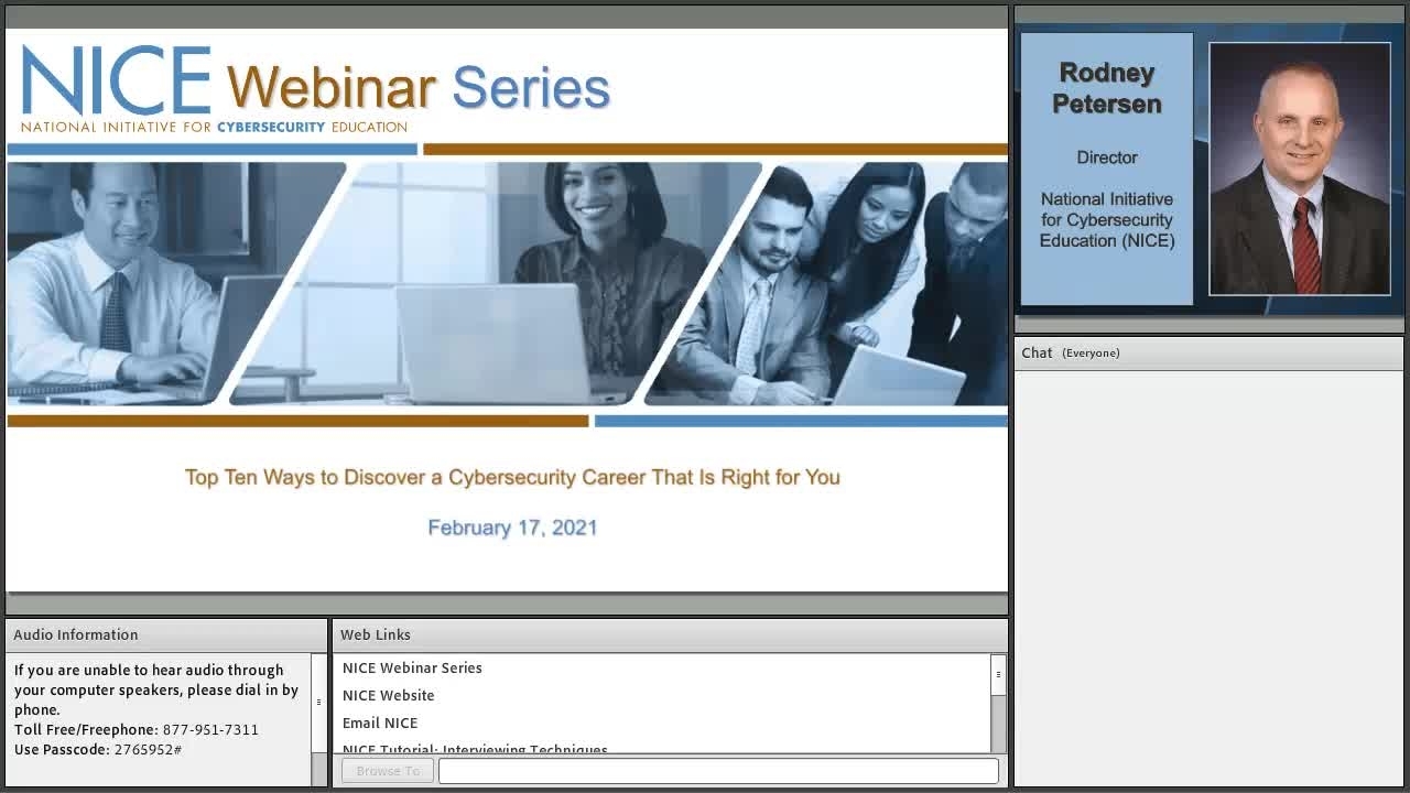 NICE Webinar: Top Ten Ways to Discover a Cybersecurity Career That Is Right for You