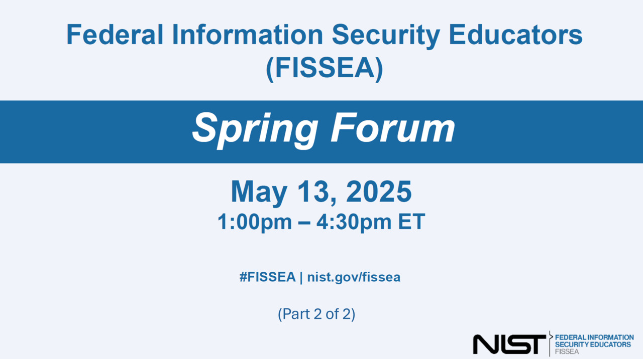 FISSEA Spring Forum Part 2, May 2025