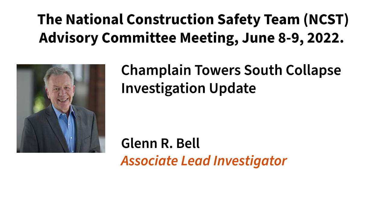 NCSTAC - Glenn R. Bell & Judith Mitrani-Reiser - Champlain Towers Collapse
