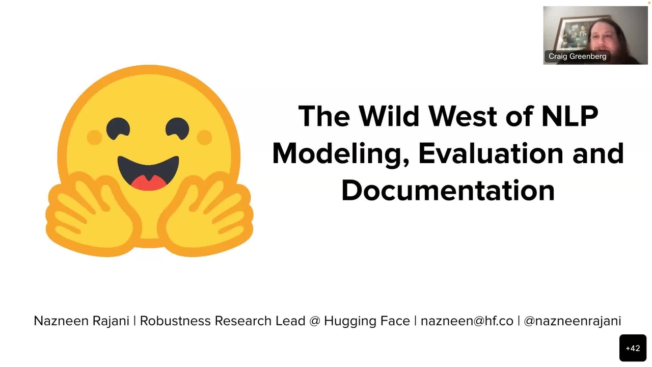 AI Metrology Presentation Series - The Wild West of NLP Modeling, Documentation, and Evaluation - March 2, 2023